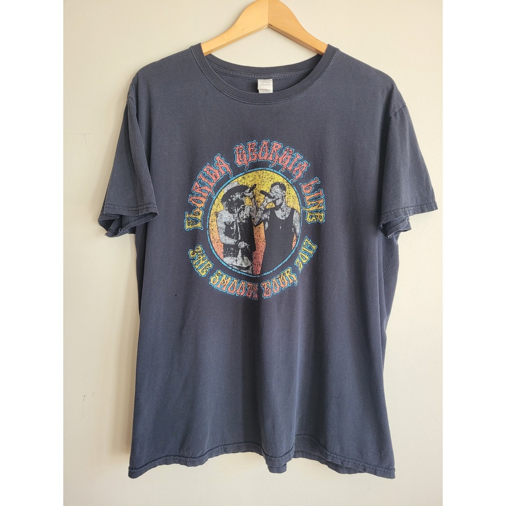 Florida Georgia Line‎ The Smooth Tour 2017 Band T-Shirt Mens XL Black Gildan